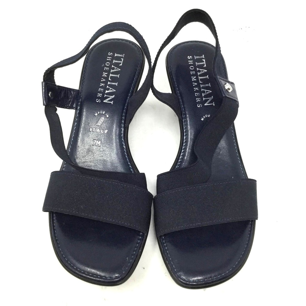 Italian Shoe Makers Women Heels Sz7M Black Leather